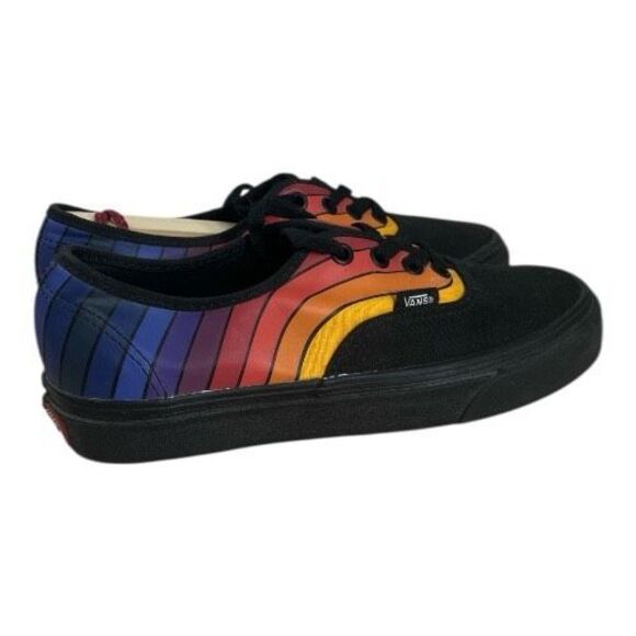 Vans Women 500714 Authentic Refract Rainbow Skate Shoe Black Red Orange Size 6.5 - Picture 11 of 11